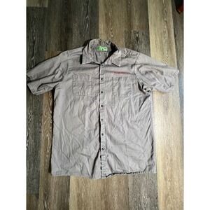 Aramark Work Shirt Mens 1XLL Gray Good Short Sleeve Leonardo DRS Cotton Utility